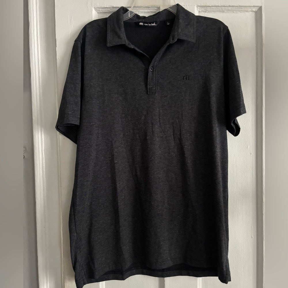 TRAVIS MATHEW Zinna Performance Golf Polo Shirt Mens Large Dark Gray Versatile